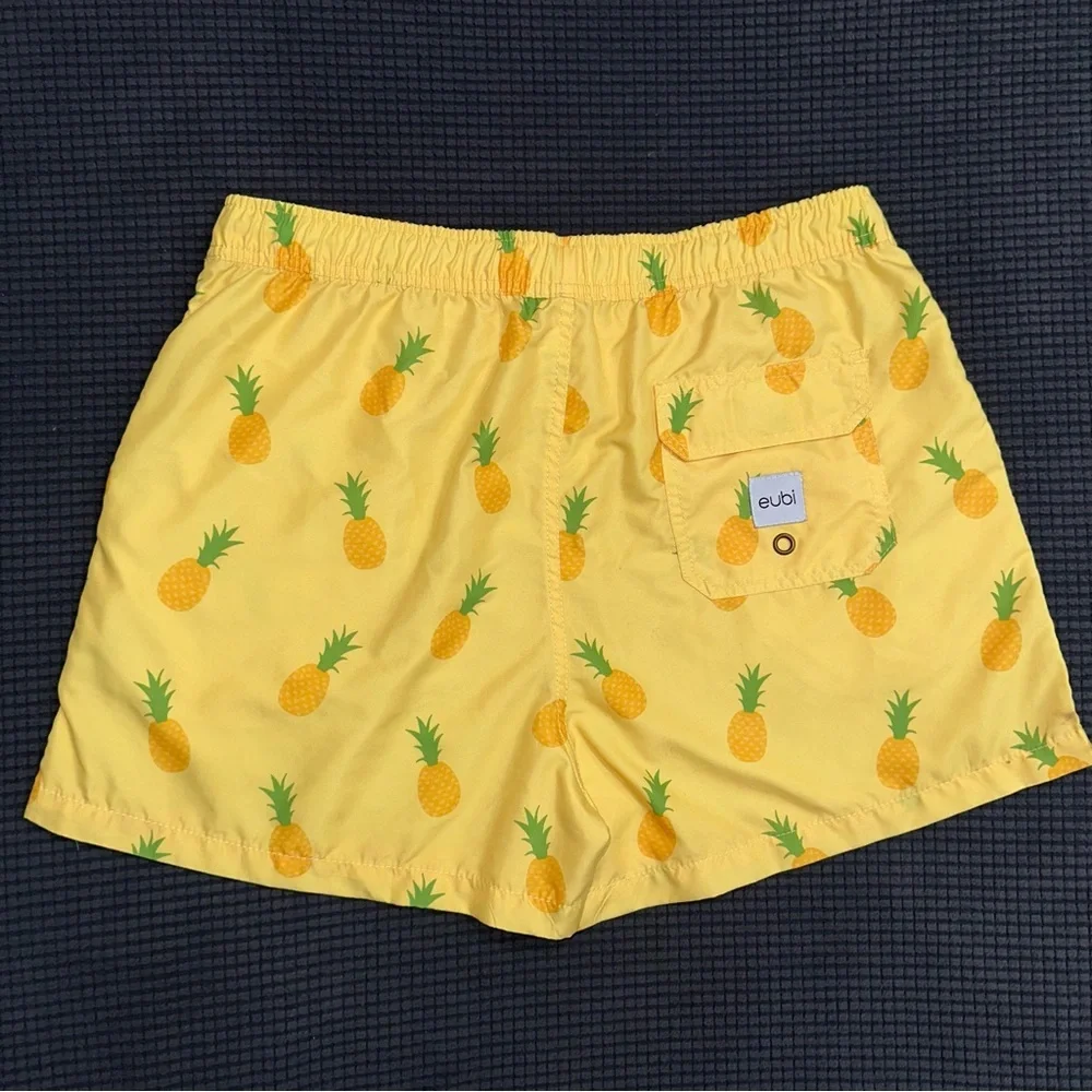 LIMITED TIME $5 Item! Yellow Pineapple Print Swim Trunks